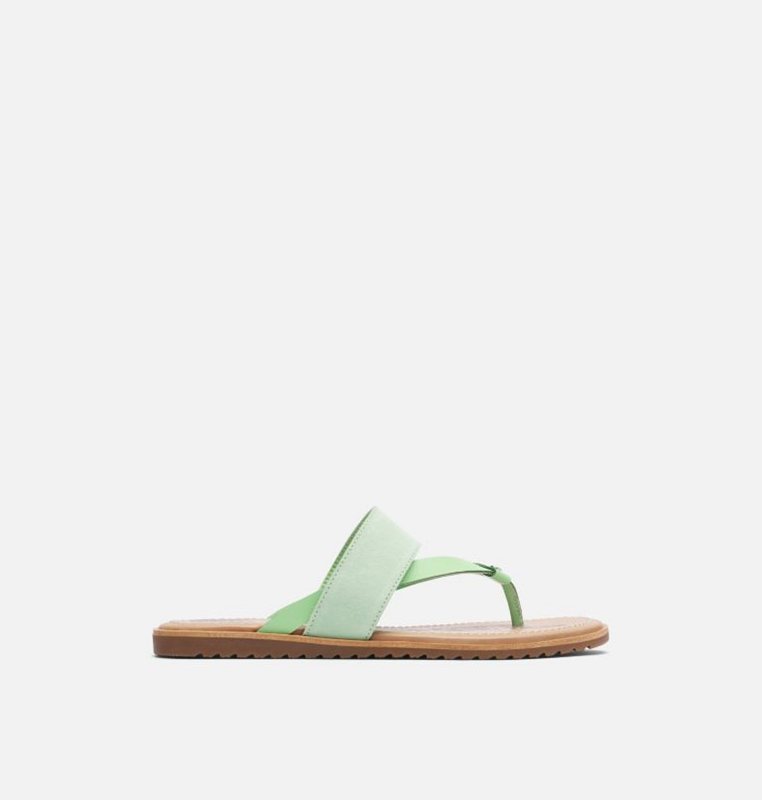 Sorel Dam Sandaler Mintgröna - Ella™ Flip Flat - DVM-439816